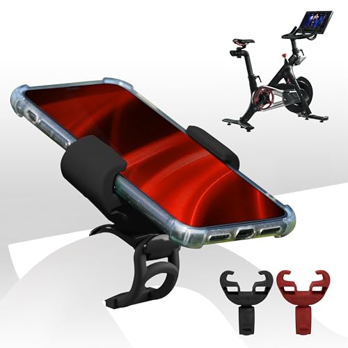 Black Harp Upgraded Silicone Phone Holder Compatible with Peloton Bike Accessories - Cell Phone Mount for Stationary Exercise Bike