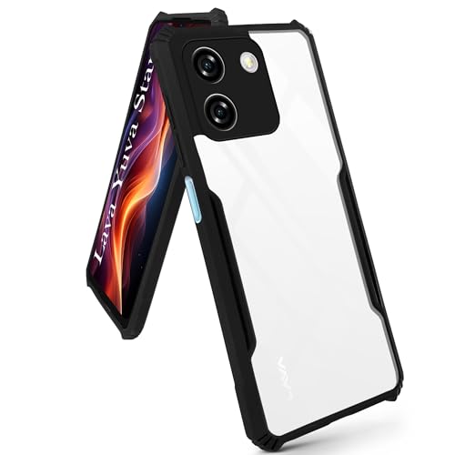 Image of Jkobi Back Cover Case for Lava Yuva Star (Shockproof with Polycarbonate Clear Panel | Professional Black)