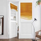 Door Curtains for Door Window Burnt Orange and White Ombre Geometric Watercolor Sea Wave Window Curt