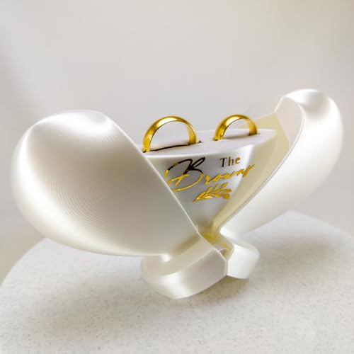 VARLIKIYAZ Heart Shaped Ring Gift Box Romantic Unique Design Ring Holder Jewelry Case For Gifts, Wedding, Engagement, Proposal, Birthday and Anniversary (Custom/Personalized)