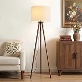Buruis 60.6 Inch Walnut Tripod Lamp