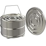 【Para cocinas de 5, 6 y 8 cuartos】: Este inserto de cocina de acero inoxidable es imprescindible para los modelos de ollas ip-duo50, ip-duo60, ip-lux60 e ip-duo80. También se adapta a otras ollas a presión eléctricas (6 cuartos y más) como Kuhn Rikon, Power XL, Küchenchart, Fagor, Costaway, Faberware, T-Fal, Elite, Gowise, Secura.
