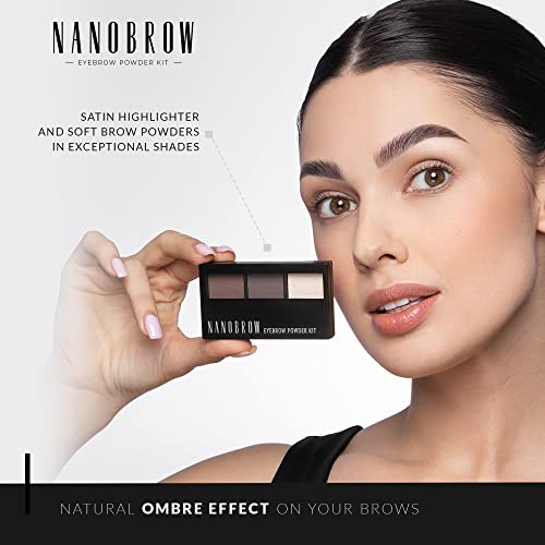 Nanobrow Eyebrow Powder Kit - Brow Powders with a Highlighter, Brow Styling Kit (Medium)