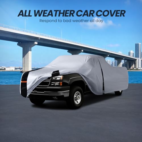Image of Multi-Layer Chevy Silverado 2500HD Truck Cover, Custom Fit Silverado 2500 2020-2026 Crew Cab SB(6.8') Car Cover Waterproof All Weather, Full Exterior Cover Rain Wind and UV Protect with Door Zipper