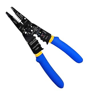 S&R Pinza Spelafili Crimpatrice Professionale 21 cm per Cavi Coassiali/Pinza Elettricista multifunzione: Taglio - Strippaggio - Crimpatura