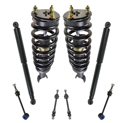 Image of TRQ Front and Rear Suspension Kit Complete Strut & Coil Spring Assembly Shock Absorber Sway Bar Stabilizer Link Compatible with 2006-2007 Dodge Ram 1500 4 Wheel Drive