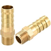 2 Pack Brass Hose Barb to Male Adapter, 10mm Barb x M10x1mm Male for Industrial, Automotive, Fluid Transfer, Home Gardening, and Water Treatment
