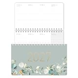 Häfft® Pocket Wochen-Tischkalender 2027 klein/quer "Minty Leaves"