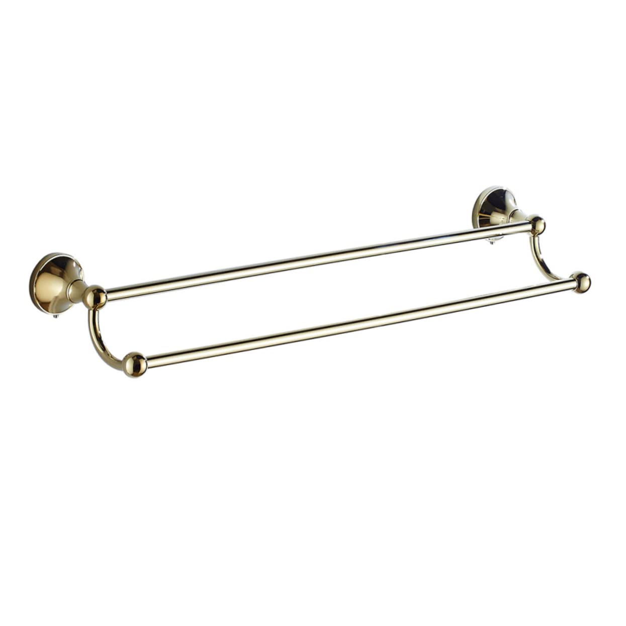 Barre porte-serviettes double laiton pour accessoire salle de bain