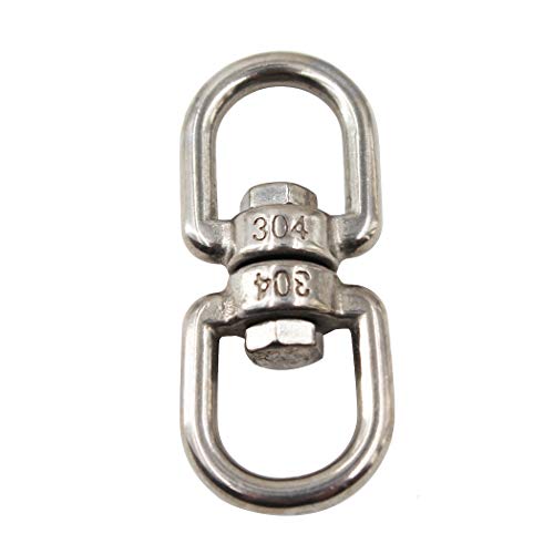 304 Stainless Steel Eye to Eye Swivel Ring,M12 1/2" Key Ring Keychain Connectors for Anchor Chain