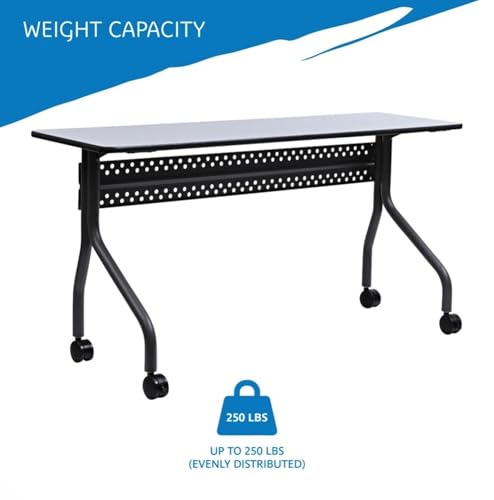 iceberg officeworks mobile training table with wheels gray and charcoal with two locking wheels 18 d x 60 l x 29 h