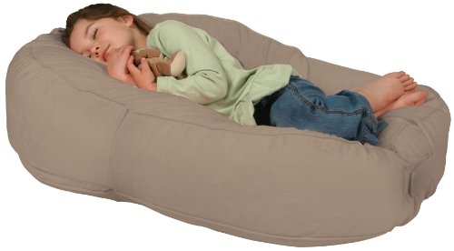 Leachco Pillay Plush Sling-Style Lounger, Latte - Thumbnail 3