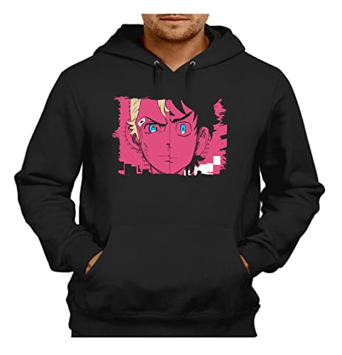 Sudadera Negra con Capucha Tokyo Revengers Hanagaki Takemichi Adulto Poliester algodón Sweatshirt.
