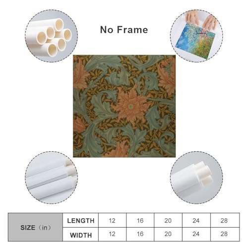 Impression sur toile William Morris déco salon tableau mural 60x60 - 2
