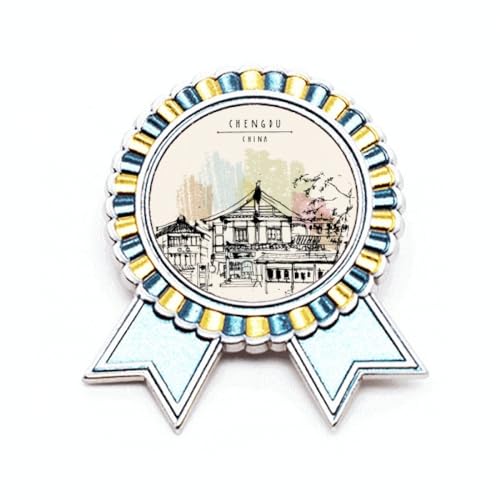 Broche en métal souvenir de Chengdu taille M pour veste et sac à dos branché