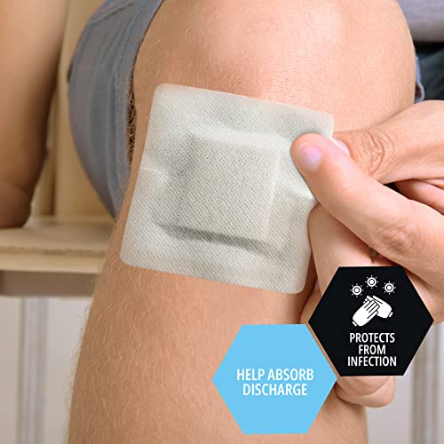Medpride 6'' X 6'' Foam Wound Dressing (10-Count) Sterile, Waterproof Silicone Adhesive Border | Home Or Emergency Healing Support | Partial Or Shallow Drainage Coverage | Gentle #TOP1