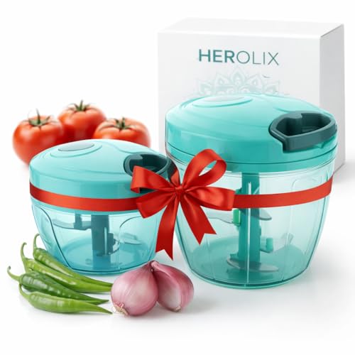 Buy1 Get1 Veg Chopper | 900ml + 450ml | Plastic Onion Cutter & Ga...