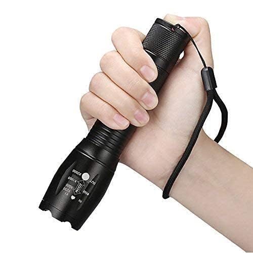CASE PLUS 2023 New Metal LED Torch Flashlight, XML T6 Water Resistance 5Modes Adjustable FocusMade with Heavy Meatrial (Emergency Light) New-image-49