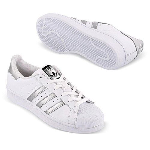 adidas Superstar, Zapatillas de Deporte Unisex Adulto, Blanco (Footwear White/Silver Metallic/Core Black), 38 EU