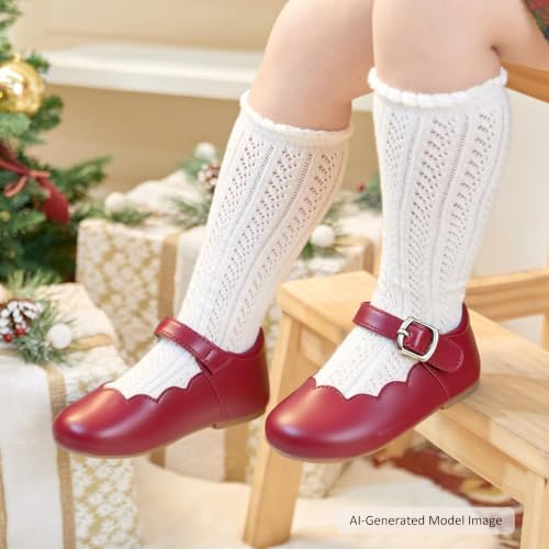 Image of Felix & Flora Toddler Flower Girl Dress Shoes - Baby Girl Ballet Mary Jane Flats for Party School Wedding