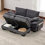 Pouf avec espace de rangement : Offre un espace généreux pour la famille ou les invités, tandis que le pouf intégré propose un compartiment pratique pour ranger les coussins, magazines ou accessoires, tout en étendant confortablement la surface de repos pour poser les jambes.