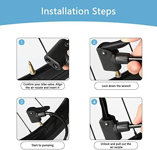 Bike Floor Pump, WEIDMAX Portable Bicycle Pump Track Pump Tire Air Pump Bike Tyre Inflator Pump Automatically Reversible Presta & Schrader Valve and Inflation Needle