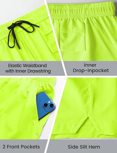 Nepest Men's 5’’ Athletic Running Shorts with Pockets, Lightweight Quick Dry Gym Workout Training No Liner Shorts4