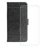 LCEHTOGYE Bildschirmschutz für Umidigi G3 Plus + Hülle, Handyhülle Schutzhülle Cover PU Hülle Handytasche - Gehärtetes Folie Schutzfolie für Umidigi G3 Plus -YSLH- Grau