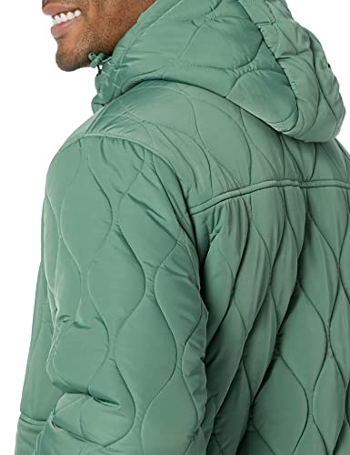 Amazon Essentials Men's Anorak Hooded Quarter-Zip Puffer Coat, Sage Green, Medium image 3