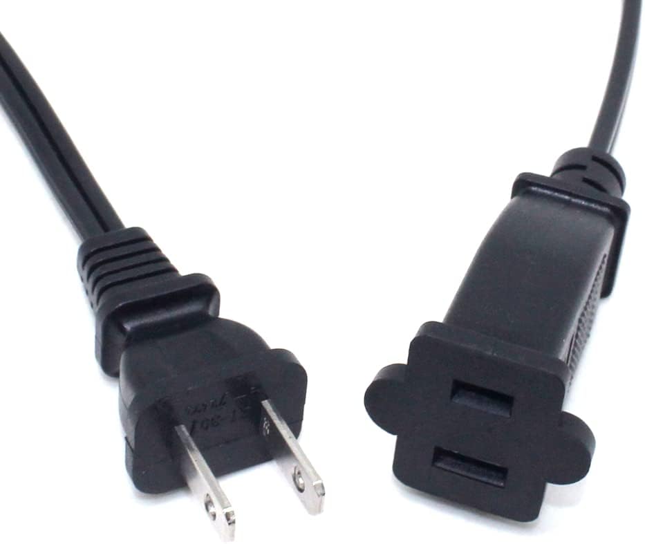 Tekit (9.84ft/3m) US power extension cable cord US AC 2-Prong male/female power cable10A/125V,USA Outlet Saver Power Extension Cord Cable 2-prong 2 Outlets for NEMA 5-15P to NEMA 5-15R