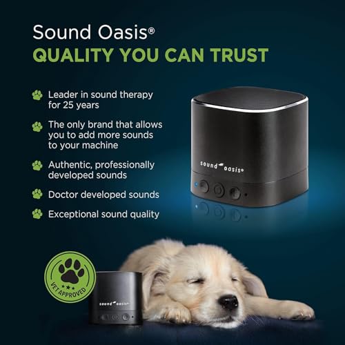 Sound Oasis Máquina De Som Bluetooth Para Animais De Estimação, 20 Sons Calmantes Desenvolvidos Por