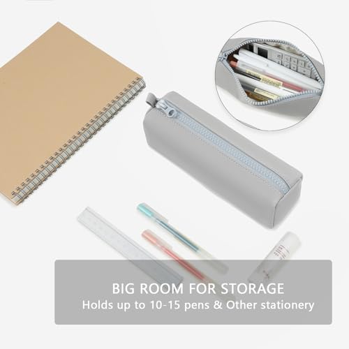 Image of Pencil Case Lightweight and Durable Ideal Pencil Pouch for School and Office Supplies (Light Gray,Oxford)