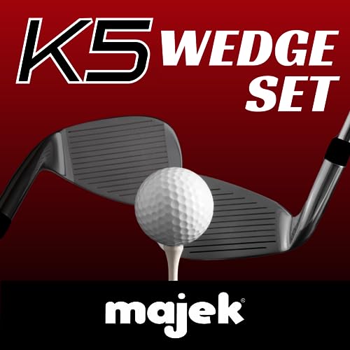 Majek Golf Men\'s Complete Wedge Set: 52° Gap Wedge (GW), 56° Sand Wedge (SW), 60° Lob Wedge (LW) Right Handed Regular Flex Steel Shaft