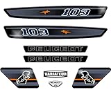 Kit Autcollants 103 MVL pour décorer Votre mobylette Peugeot comme à l'époque (Gris foncé)