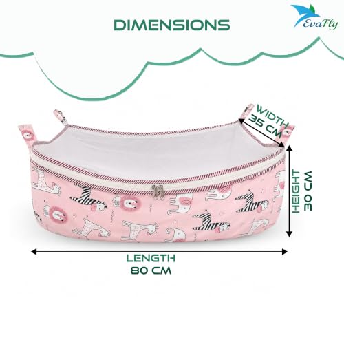 Image of Evafly Baby Car Cradle Swing for 0-18 Months Modular Car Cradle Full Set with Hanger & Cradle Cloth, Adjustable Car Strap for Babies Swing, Portable Travel Cradle Kit - Pink
