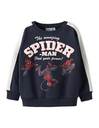 NAME IT Nmmobert Spider Nreg Sweat BRU Mar, Azul Marino, 104