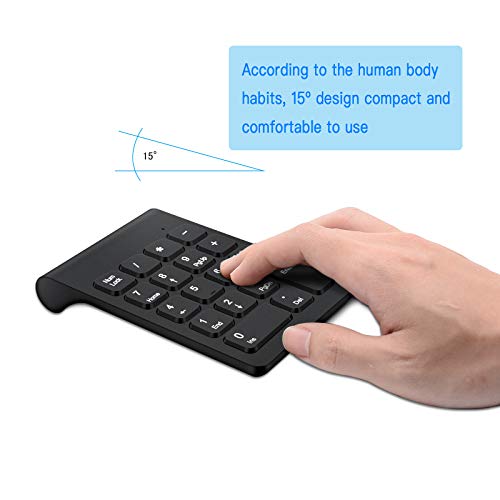Wireless Numeric Keypad, Trelc Mini 2.4G 18 Keys Number Pad, Portable Silent Financial Accounting Numeric Keypad Keyboard Extensions With Wireless Mouse For Laptop, Pc, Desktop, Notebook(Black) #TOP1