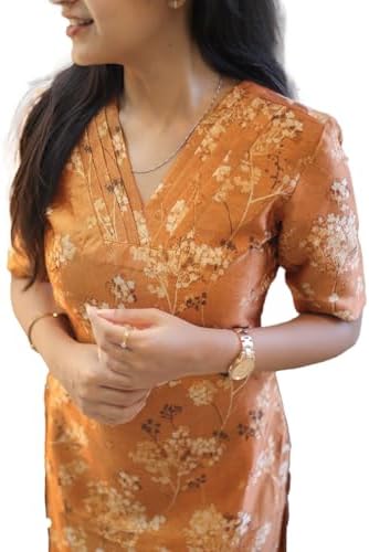 Sun Fashion And Lifestyle Women's Chanderi Straight Printed Kurti