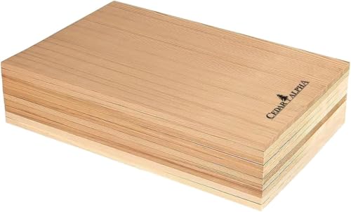XXXXLL 8 Pk Cedar Planks for Grilling Salmon,Alaskan Old Growth Western Red Cedar, Meat Fish and Veggies. Extra Smoke and Flavor, Soaking Fast, Cedar Grilling Planks for Clearance (15.5”X7.5)