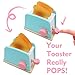 Toy Kitchen Wooden Pop-Up Toaster Play Set 10 Pcs, Interactive Early Learning Toaster, Exclusive Chopping Board, Knife, Poached Egg Honey Bear and Sliceable Butter, Fun and Colorful for Girls and Boys