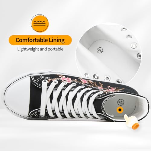 Image of ZGR Womens High Top Canvas Sneakers,Lace-up Canvas Shoes,Casual Tennis Walking Shoes