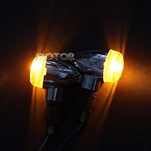 Miniatura 5 de Saihisday Luces de señal de giro de motocicleta de 12 V luz intermitente delantera trasera intermitente ámbar cromo bala (4 piezas)