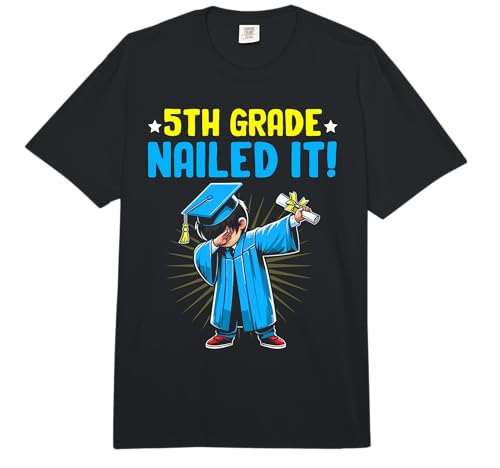 5th Grade Nailed It Shirt Dabbing boy 5th Grade Graduation Comfort Colors Adult Heavyweight T-Shirt