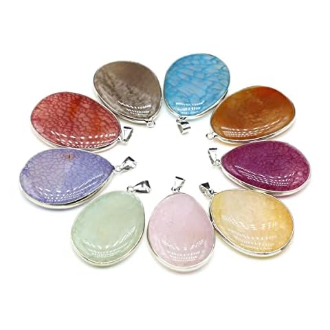 QSLLER 4pcs Natural Crystals Agate Stone Charms Big Size Water Drop Shape Pendants For Jewelry Making DIY Necklaces Earrings Accessories Cover
