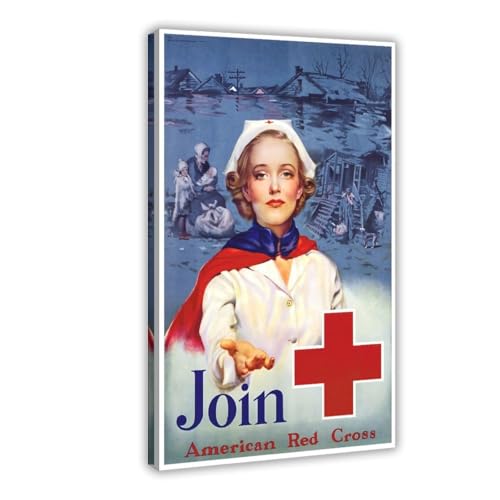 Affiche Croix-Rouge américaine toile pour masquer un mur vide de bureau