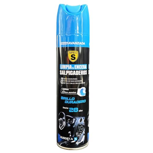 SPSIL Limpia y Encera Salpicaderos para Coche - Limpiador y Abrillantador con Protección UV hasta 28 Días - Efecto Antipolvo para Plásticos, Vinilos y Cuero del Interior Marino 250ML