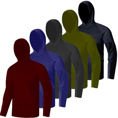 LeeHanTon Long Sleeve Athletic Shirt Men Sun Protection UPF 50+ Hoodie Shirts Fishing Running Uv Swim Rash Guard T-Shirt