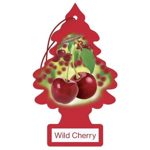 LITTLE TREES Car Air Freshener | Hanging Paper Tree for Home or Car | Wild Cherry | 4 Pack