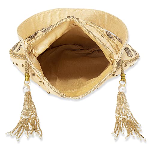 Aheli Indian Potli Bags For Women Evening Bag Clutch Ethnic Bride Purse With Drawstring (P23G) #TOP7