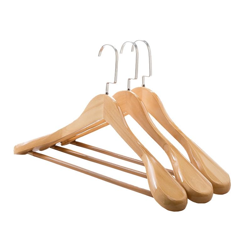 Perchero sin Costuras con Hombros Anchos, Ropa de Hotel, hogar, Soporte for Adultos, Madera Maciza